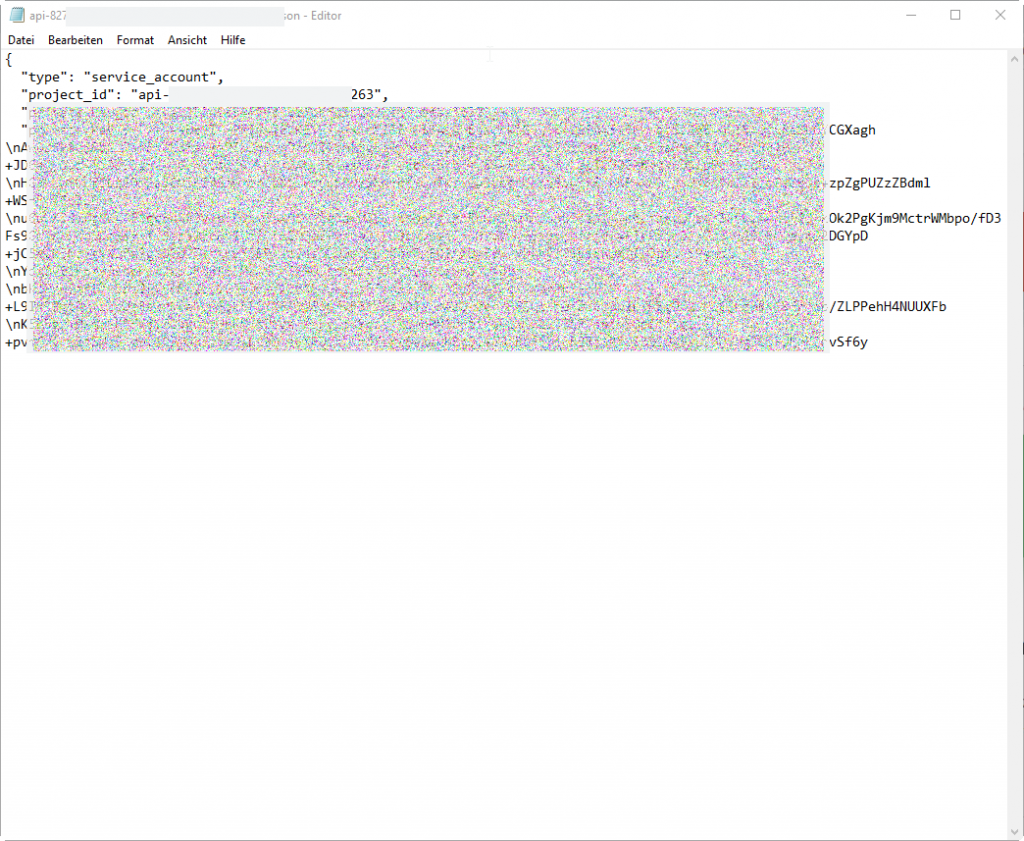 Google Cloud JSON Key File